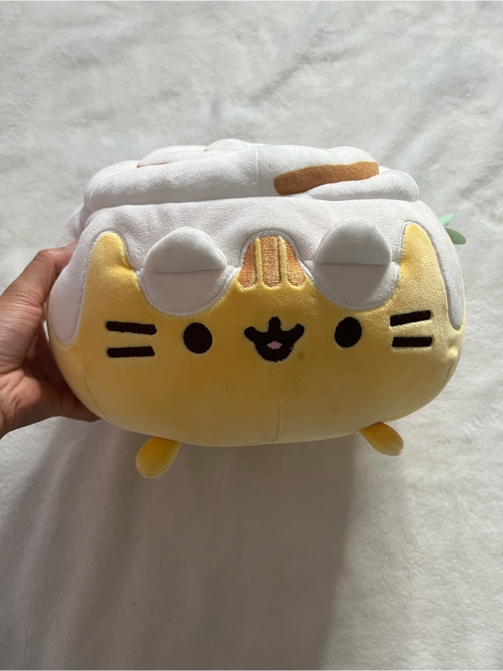 Pusheen cinnamon roll Yellow Cream Cat Plush Toy with Whipped Cream Top
